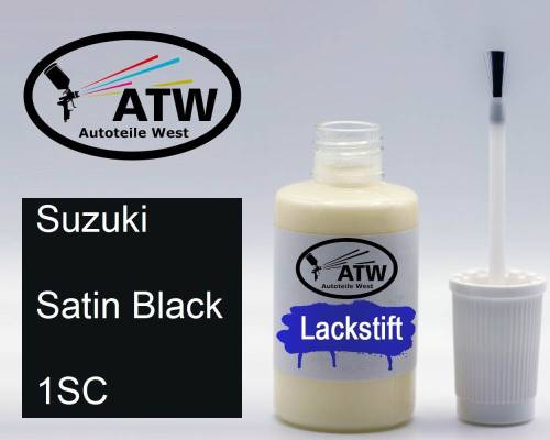 Suzuki, Satin Black, 1SC: 20ml Lackstift, von ATW Autoteile West.